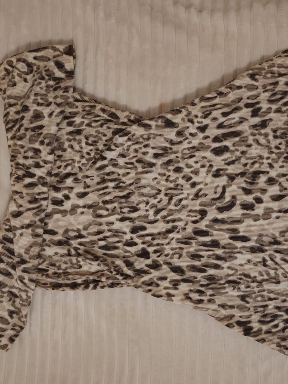 Y2k Pilcro Leopard-Print Off The Shoulder Top in Beige and Brown